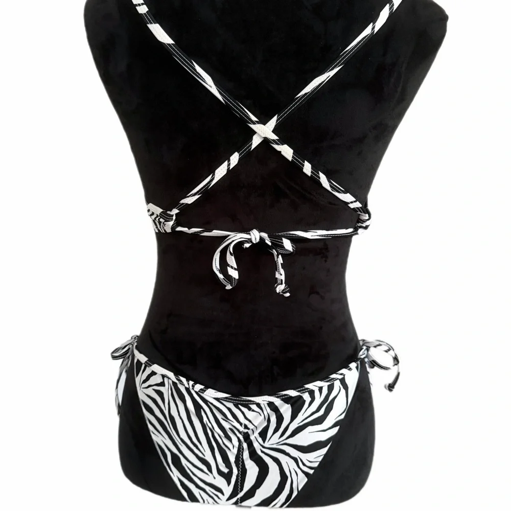 Bamboo Island- Swim Bikini- Zebra Print (Small bottoms/ D cup underwire top) - Picture 4 of 10